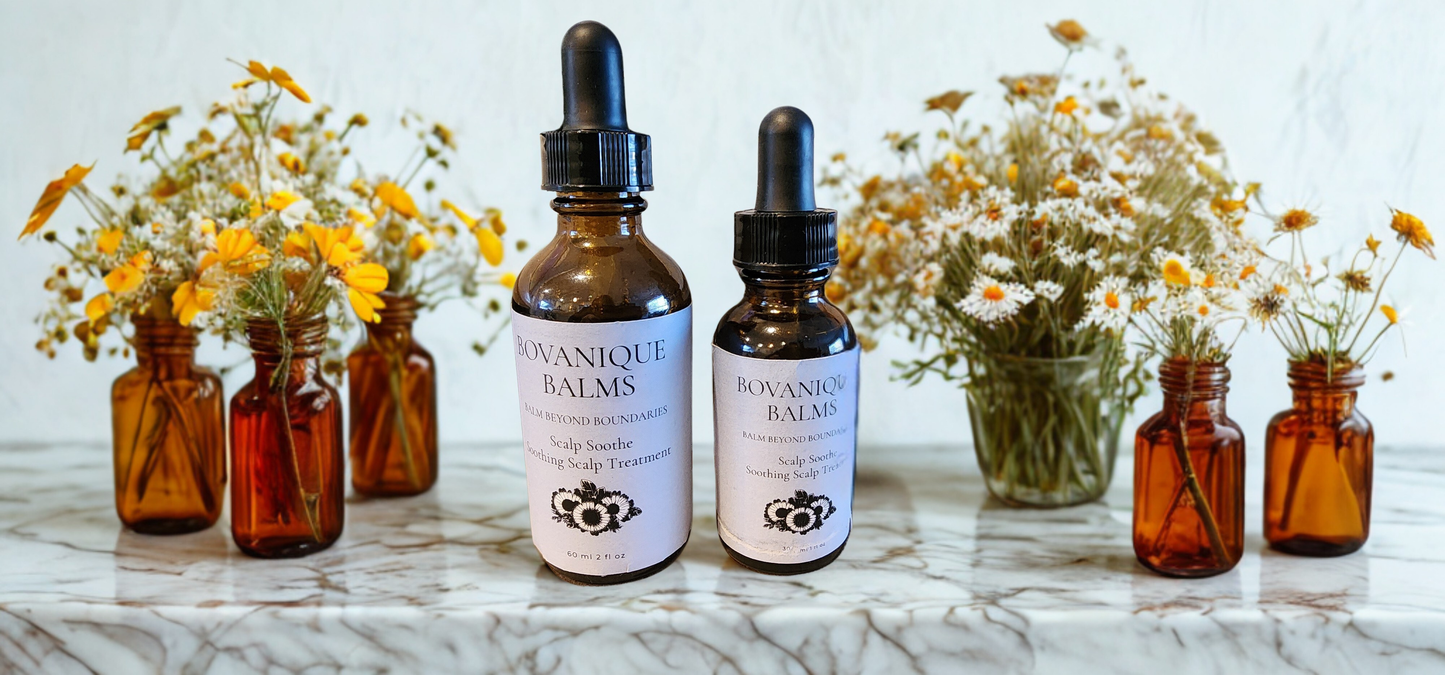 Scalp Soothe natural scalp treatment oil with tea tree and peppermint, vegan handcrafted in BC