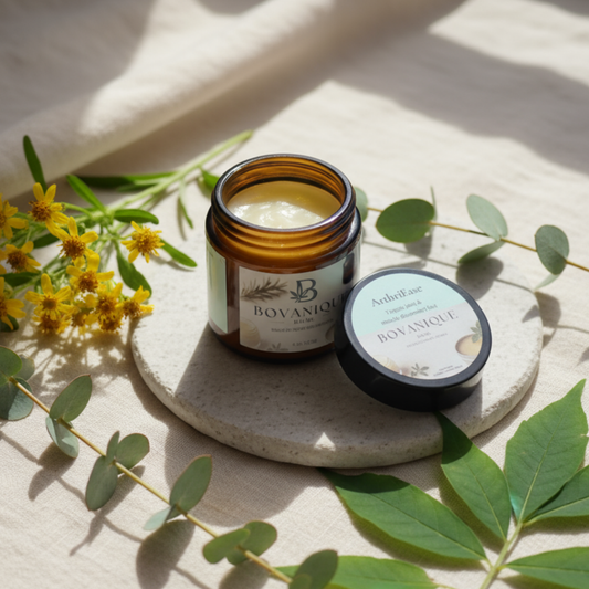 ArthriEase natural joint and muscle relief balm with arnica and camphor, handcrafted in BC