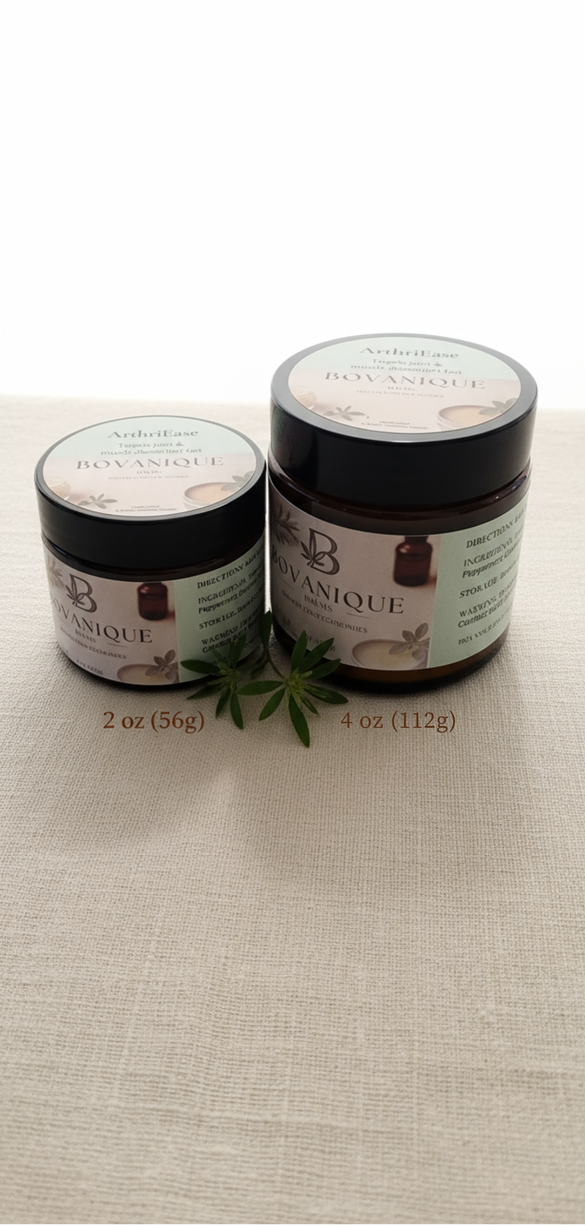 ArthriEase size comparison - 2oz vs 4oz