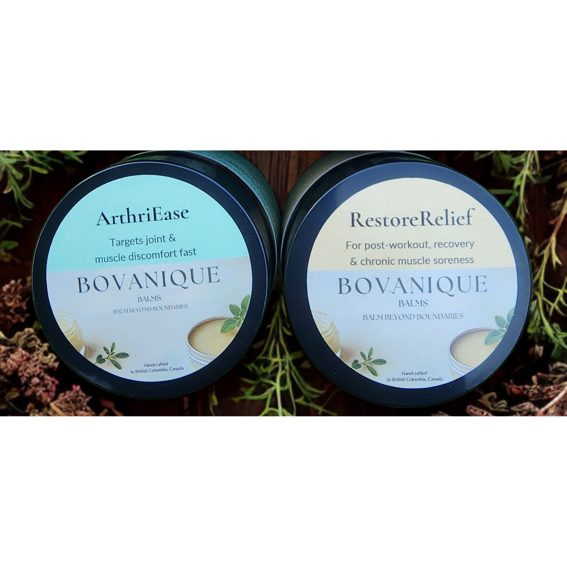 Comfort Duo ArthriEase and RestoreRelief natural joint and muscle relief bundle, made in BC