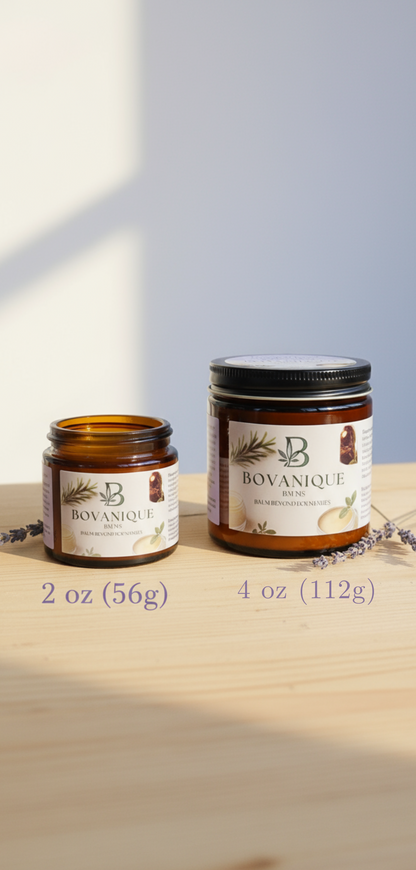 TranquilTouch natural sleep balm size comparison 2oz vs 4oz - calming stress relief by Bovanique Balms