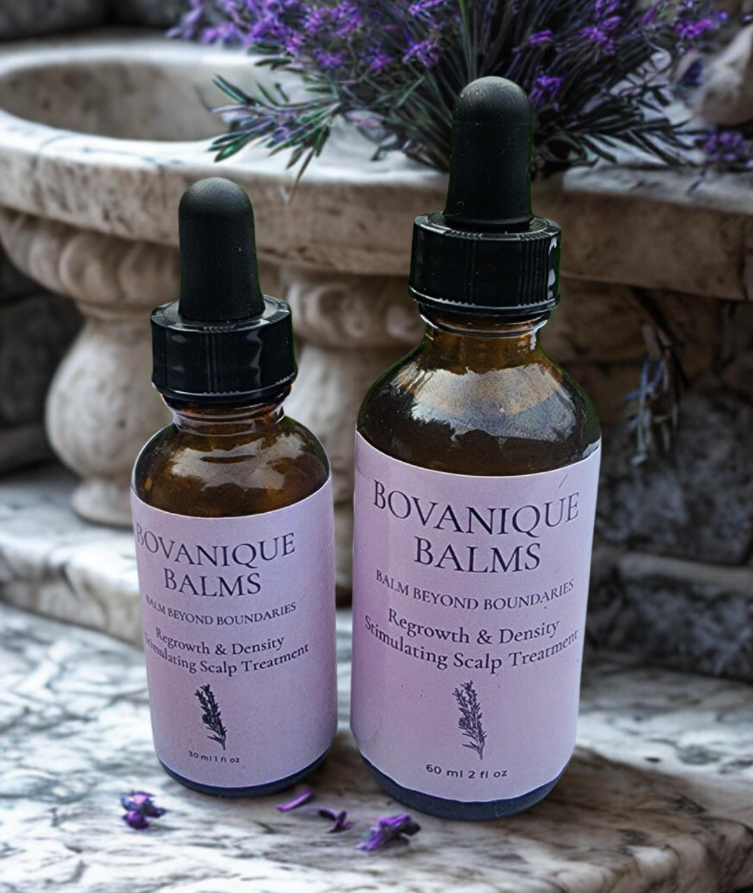 Regrowth and Density natural hair growth oil stimulates scalp health, vegan botanical formula BC