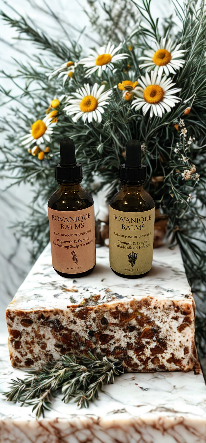 Hair Growth and Strength Duo natural hair growth and strengthening oil bundle, vegan BC